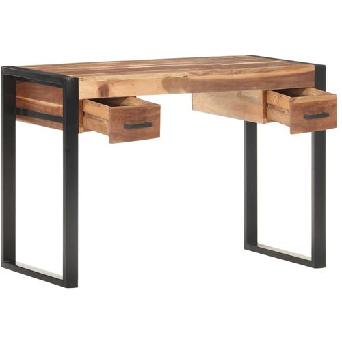 Radni stol 110x50x76 cm od masivnog drva s obradom od šišama slika 25