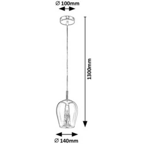 Rabalux Petunia, staklo Visilica lampa, hrom, tonirano staklo, E27 1x slika 4