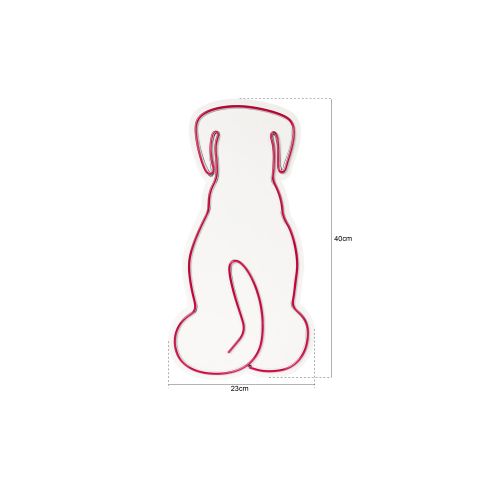 Wallity Ukrasna plastična LED rasvjeta, Doggy - Pink slika 7