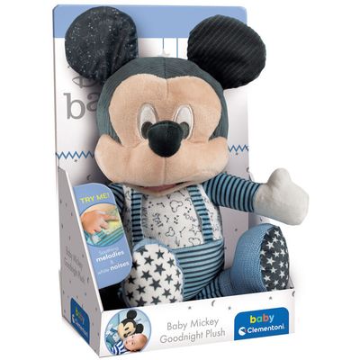 Dob: +6 mjeseci. 
Dimenzije: 13,8x 20x32cm. Plišani Mickey svira nježne melodije koje pomažu djeci da se opuste i zaspe.