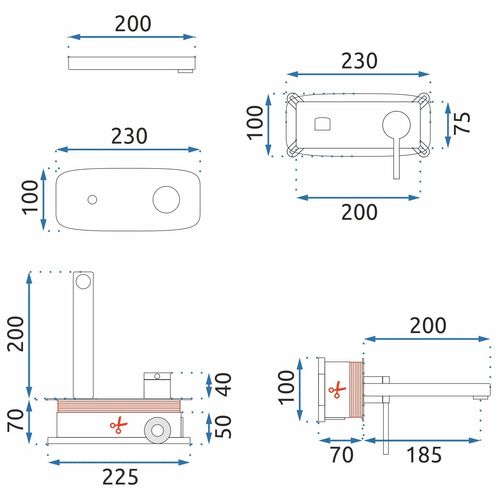 Rea Podžbukna miješalica OVAL CHROME + BOX slika 7