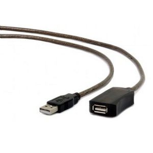 UAE-01-5M Gembird USB 2.0 active extension cable, black color, bulk package, 5m