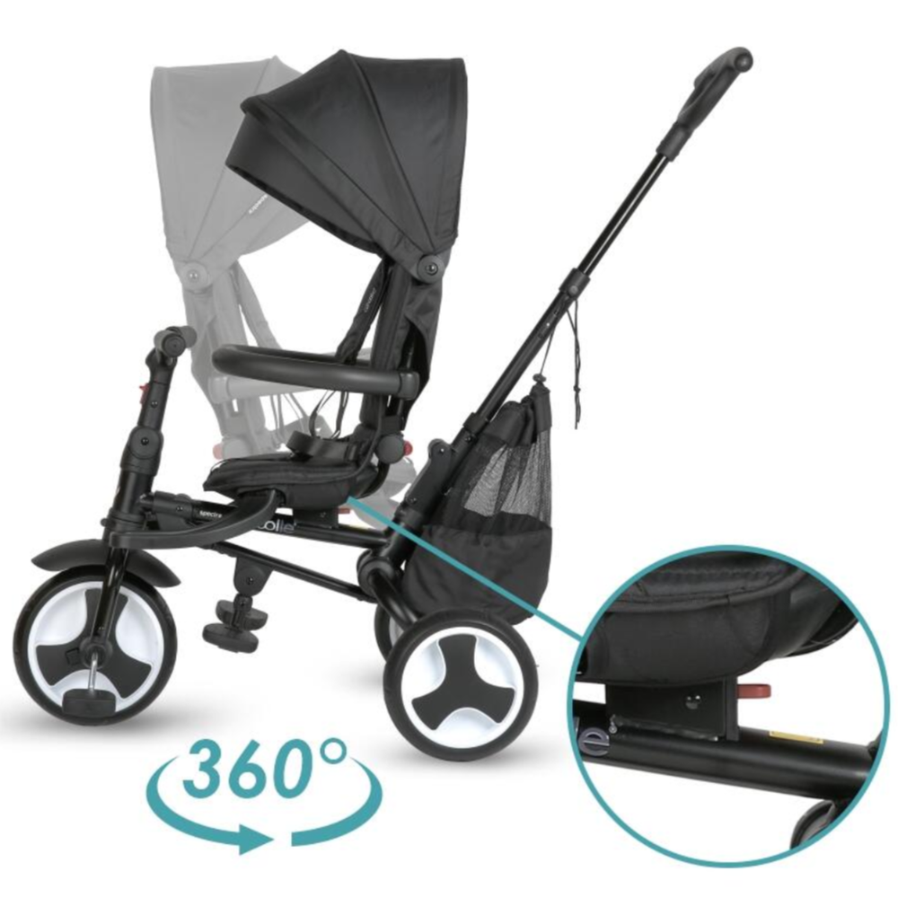Coccolle Sklopivi rotirajući tricikl Spectra Plus Premium Line, Jet Black slika 4