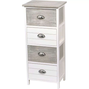 Tendance paulownia mdf namještaj 4 ladice sa metalnom ručkom, sivo bijela