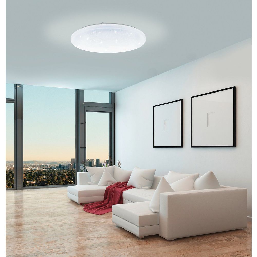 Eglo Frania-a plafonjera LED, 12W, promjer 300mm, sa daljinskim upravljačem, dimabilna, bijela/kristal slika 7