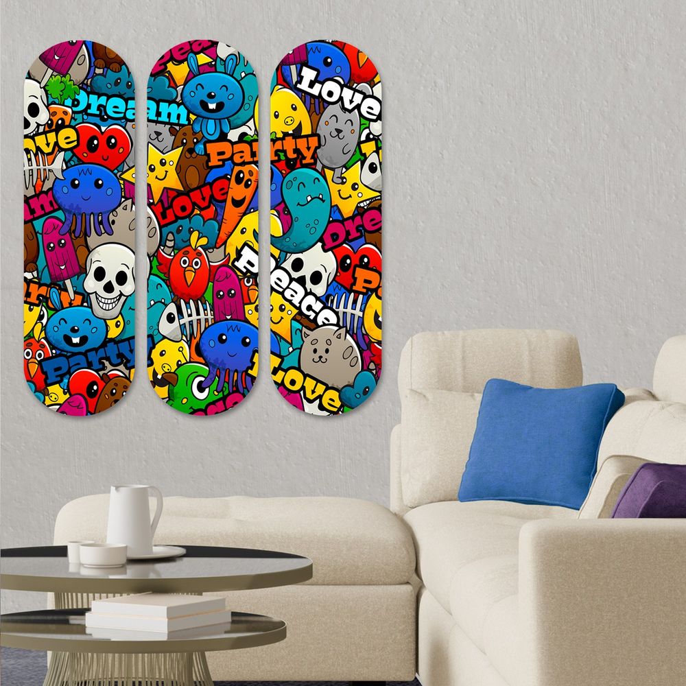 Dekorativna Slika na MDF-u 3KY3791 Multicolor (Set od 3 Komada) slika 1