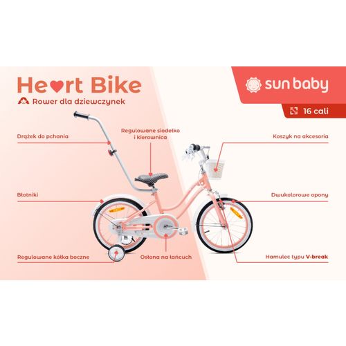 Dječji bicikl guralica Heart 16" boja breskve slika 8