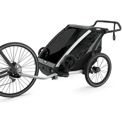 Thule Chariot Lite 2 zeleno (agava)/crna sportska dječja kolica i prikolica za bicikl za dvoje djece (4u1) slika 2