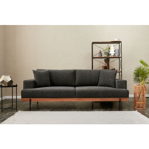 Atelier Del Sofa Liva - Anthracite Anthracite 3-Seat Sofa slika 1