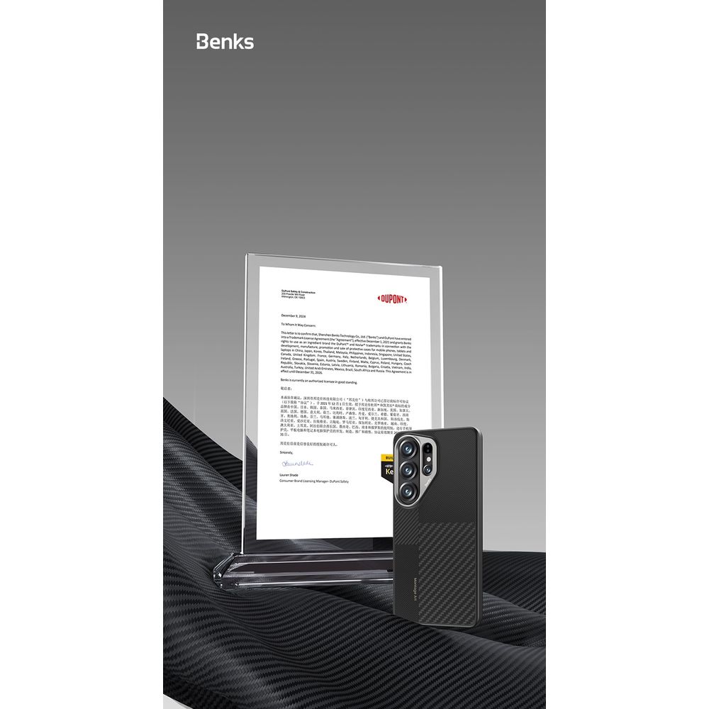 Benks Montage Magnetic Armor Pro Kevlar maska ​​s metalnim okvirom za Samsung Galaxy S26 Ultra crna slika 6