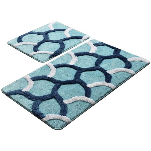 Elegant - Turquois Multicolor Acrylic Bathmat Set (2 Pieces) slika 2