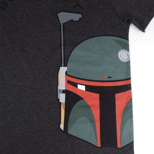 Muška Majica Kratkih Rukava Boba Fett - Tamno Siva slika 3