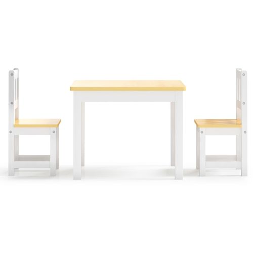 3-dijelni set dječjeg stola i stolica bijeli i bež MDF slika 12