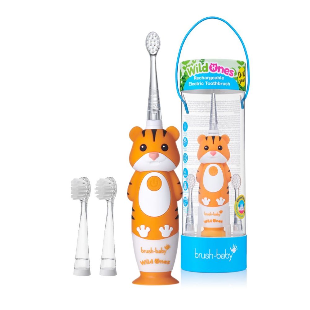 Brush-Baby Dječija punjiva električna četkica WildOnes - Tigar slika 1