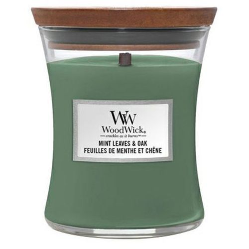 WOODWICK CLASSIC MEDIUM, svijeća mirisna Mint leaves & oak slika 1