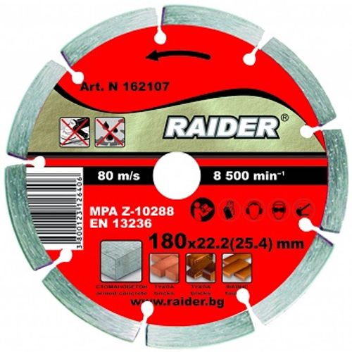 RAIDER Dijamantna rezna ploča 180x22.2 mm, RD-DD03 slika 1