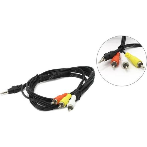 CCA-4P2R-2M Gembird Jack AV 3.5mm 4-pin, cable Jack AV 3.5mm male - 3x RCA male 2m black slika 1