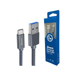 Xwave Kabl USB Tip-C 3.0 muški na Tip-C 3.1 muški 2M 3A,aluminium,upleteni,tamno sivi