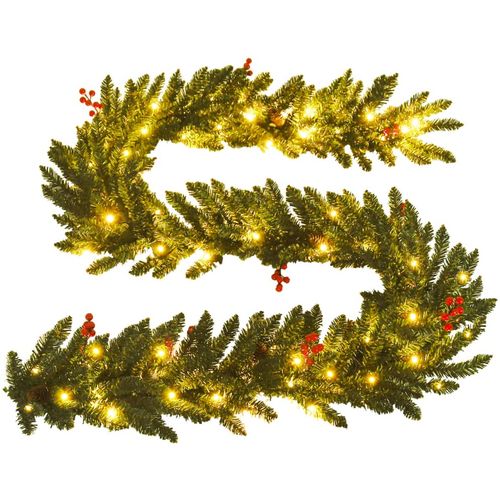 LED umjetna božićna drvca 2 kom s vijencem i girlandom slika 14