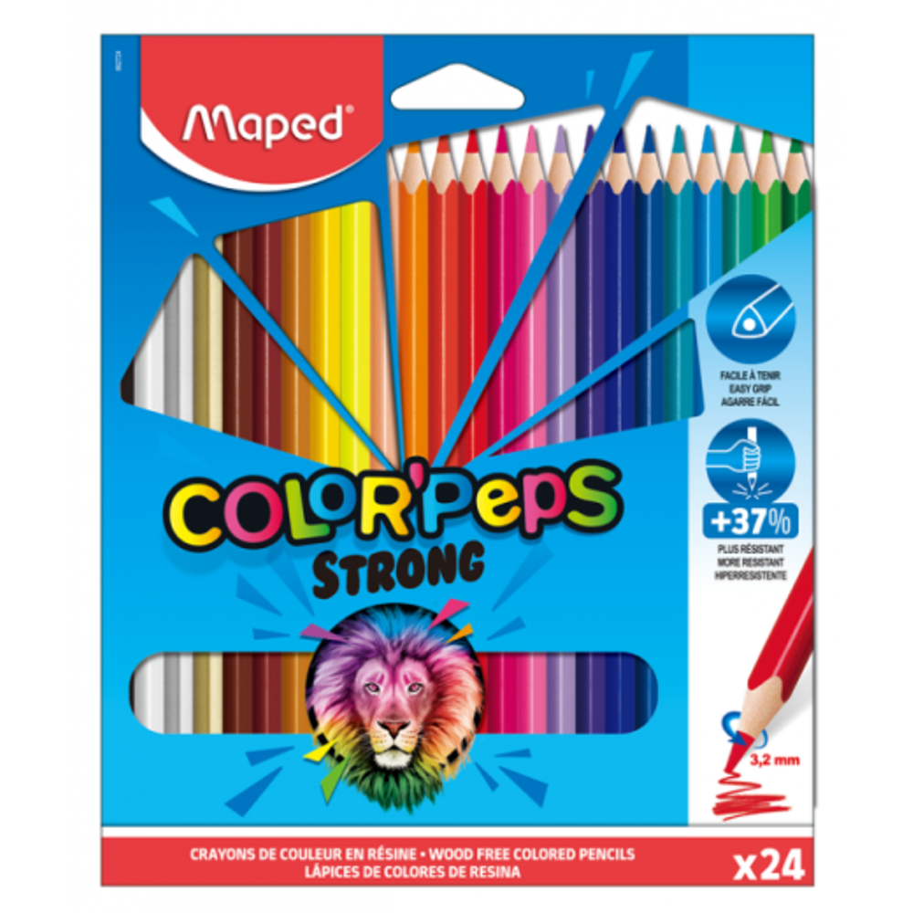 Bojice drvene 24/1 COLOR PEPS STRONG slika 1