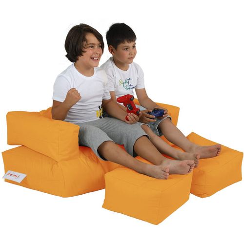 Atelier Del Sofa Vreća za sjedenje, Kids Double Seat Pouf - Orange slika 3