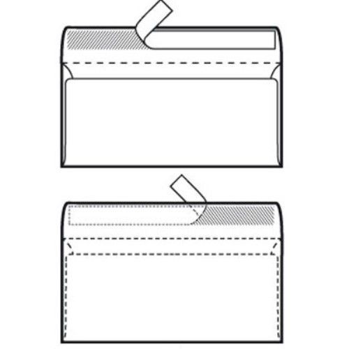 Kuverte 110x230 mm ABT strip, bijela slika 2