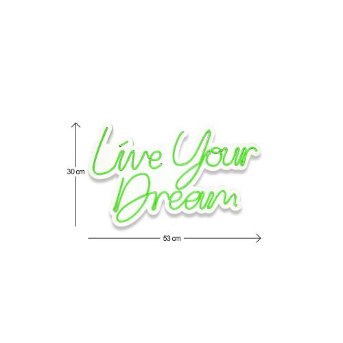 Wallity Ukrasna plastična LED rasvjeta, Live Your Dream - Green slika 12