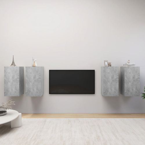 TV ormarići 4 kom siva boja betona 30,5 x 30 x 60 cm od iverice slika 6