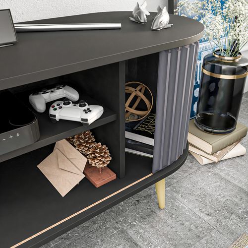 Stor - Black, Anthracite Black
Anthracite TV Stand slika 7