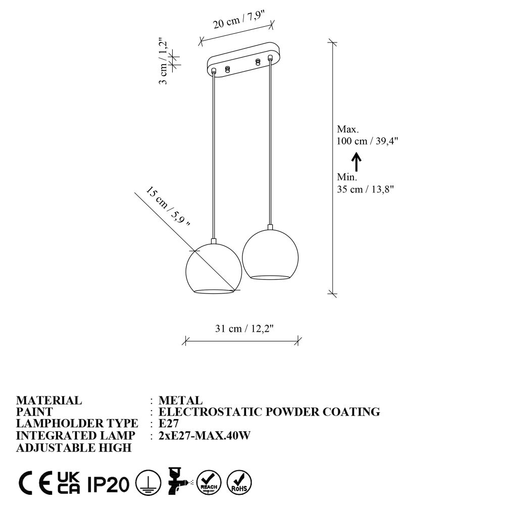 Luster Orbıt 15-16300-C - Plavi slika 6