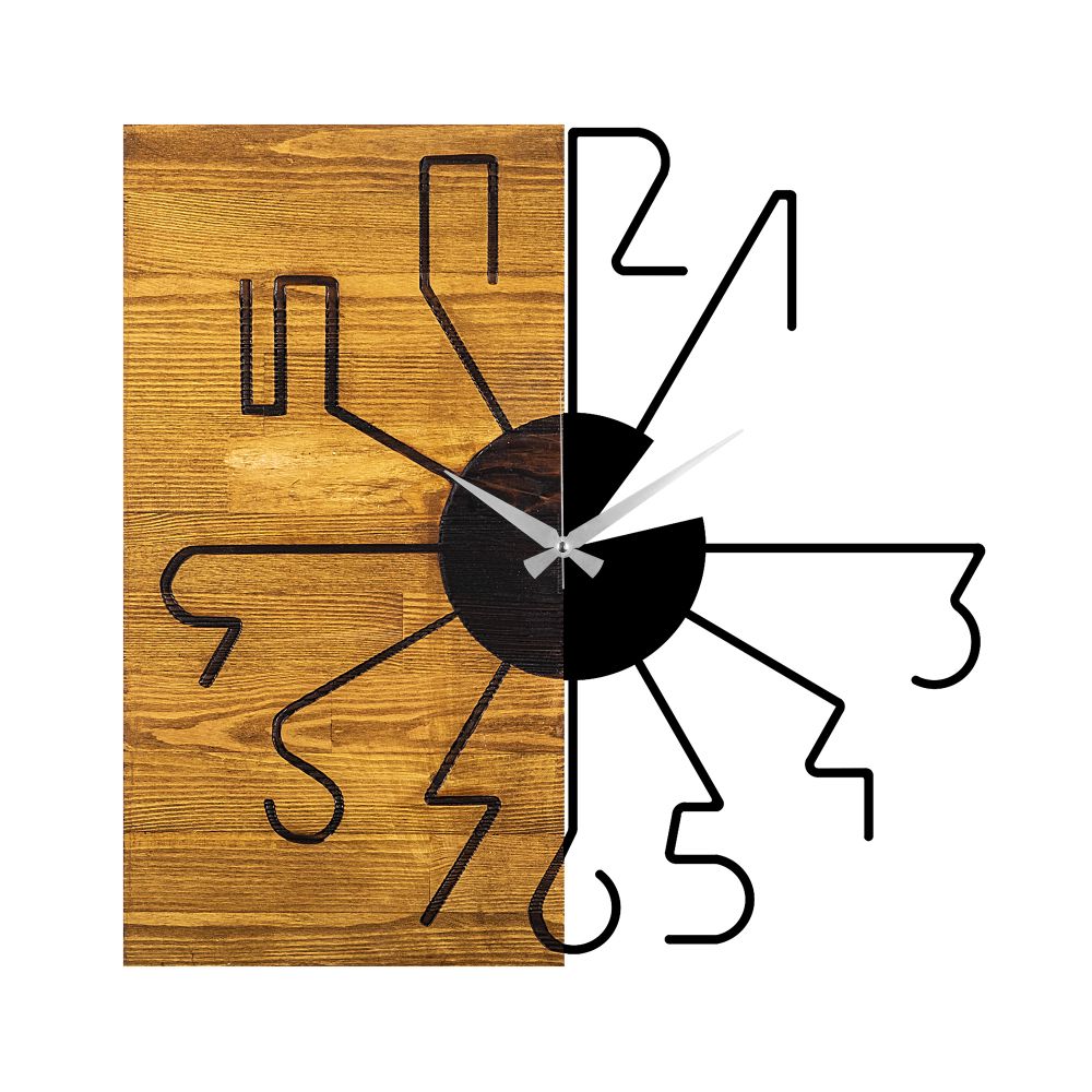 Decorative wooden wall clock Wooden Clock 29, colours: walnut, black slika 5