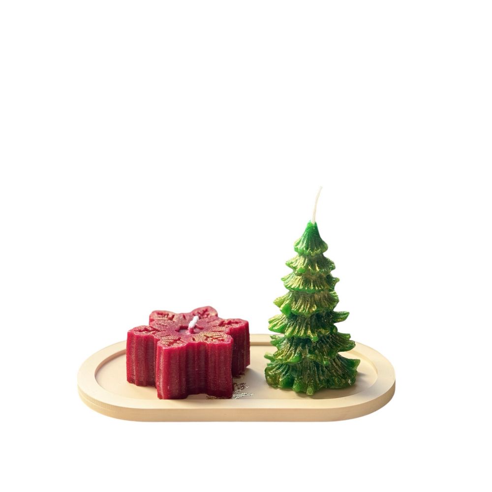 Candle set (3 pieces) Christmas Candle Set8, colours: red, green slika 2