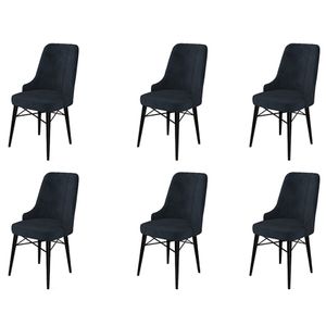 Pare - Set Crnih Stolica (6 Komada) - Antracit
