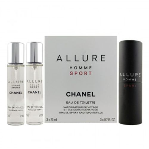 Chanel Allure Homme Sport EDT Refillable 20 ml + EDT Refill 2 x 20 ml (man) slika 2