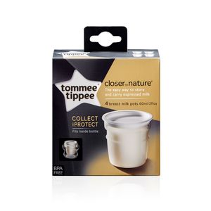 Tommee Tippee Closer to nature posudice za pohranu majčina mlijeka 60 ml, 4 kom.