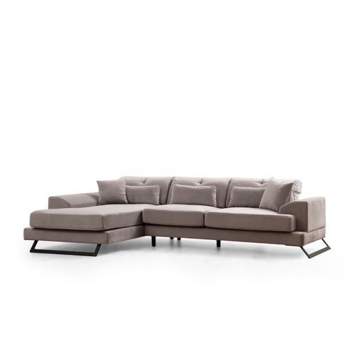 Atelier Del Sofa Kutna garnitura, Svijetlo siva, Frido Left (Chl+3R) - Light Grey slika 6