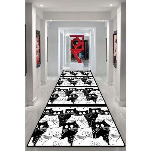 TANKA Staza White Cats Multicolor Hall Carpet (80 x 150) slika 2