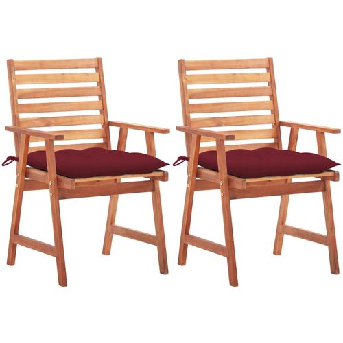 Vrtne blagovaonske stolice s jastucima 2 kom od bagremovog drva slika 1