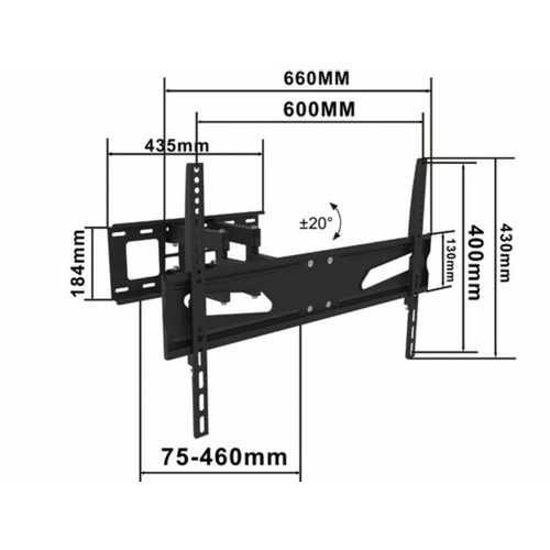 Xstand 37-70 all around Nosač za TV/FULL MOTION/nagib-20 do+20/rotac.90/VESA 600X400/50kg/8-46cm slika 2