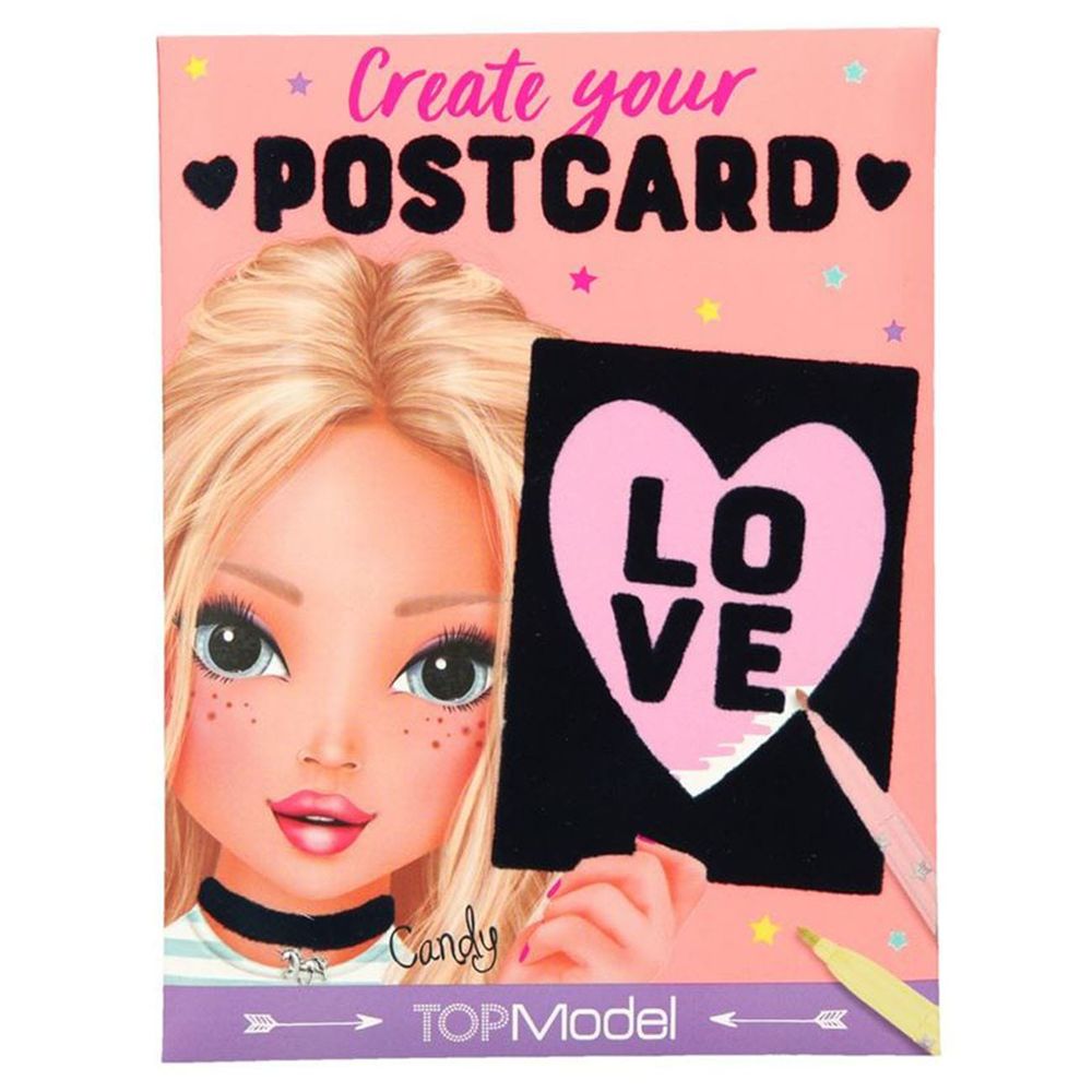 Top Model Kreativna bojanka Create Your Postcard - Set za izradu razglednica slika 1