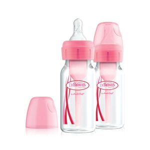 Dr. Brown's Natural Flow® Options+™ bočica uskog grla, 120 ml, pink, 2 kom