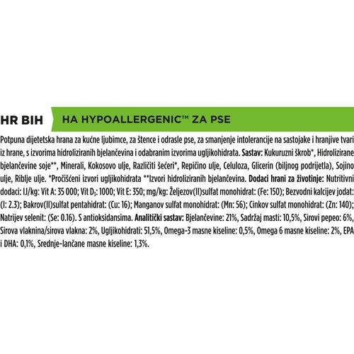 PRO PLAN VETERINARY DIETS HA Hypoallergernic, kod intolerancije na hranu, 2x3kg slika 3