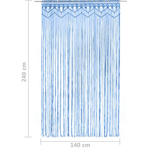 Zavjesa s makrameom plava 140 x 240 cm pamučna slika 20