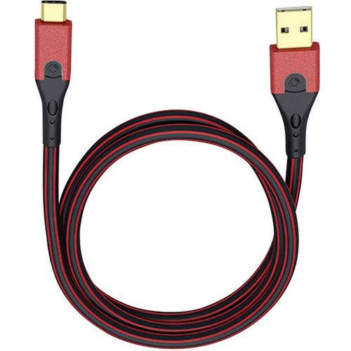 USB 3.0  [1x USB 3.2 gen. 1 utikač A (USB 3.0) - 1x muški konektor USB-C®] 0.50 m crvena/crna pozlaćeni kontakti Oehlbach USB Evolution C3 slika 1