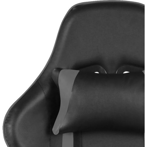Okretna igraća stolica s osloncem za noge siva PVC slika 22