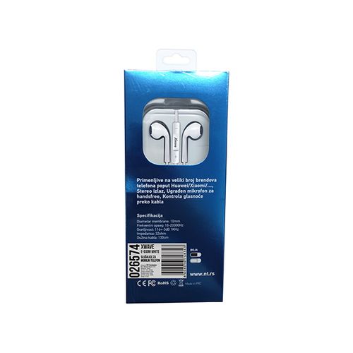 Xwave E500M white slušalice earbud za mobilni sa mik./stereo/3.5mm/kabl 1.3m slika 5