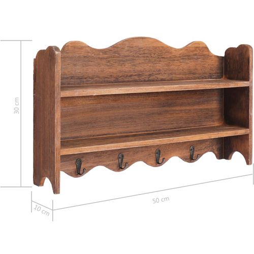 284233 Wall Mounted Coat Rack Brown 50x10x30 cm Wood slika 11