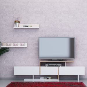 Woody Fashion TV jedinica, Enjo - White, Teak