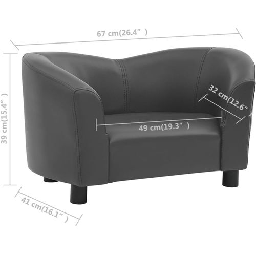 Sofa za pse siva 67 x 41 x 39 cm od umjetne kože slika 31