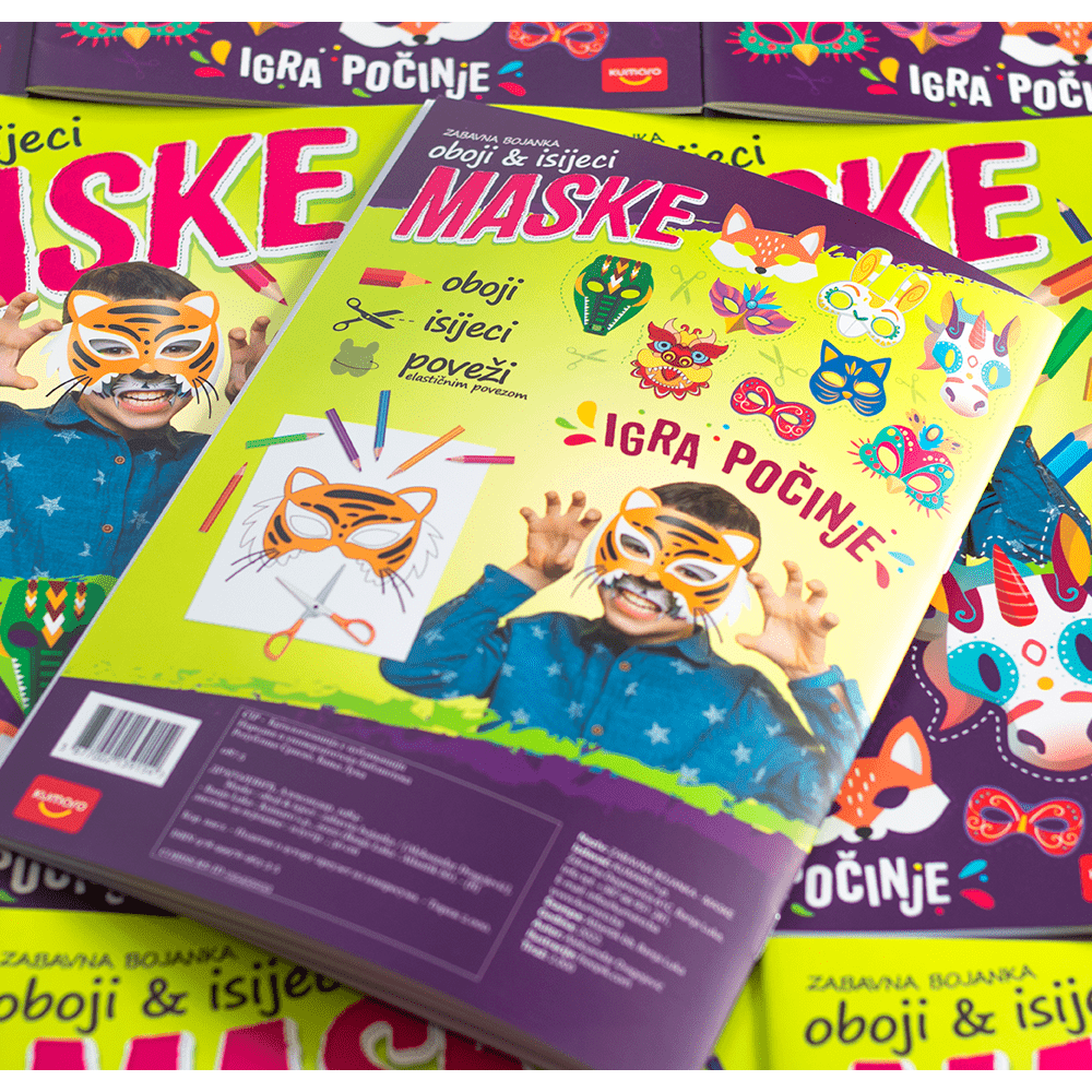 Kumaro Zabavna bojanka Oboji & Isijeci - Maske slika 3